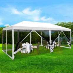 Instahut Gazebo Pop Up Marquee 3x6m Wedding Mesh Side Wall Outdoor Gazebos White -AU Camping Equipment Sales NdbQu K1ZTWRYacoIiWSGxSPQ