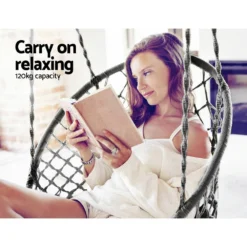 Gardeon Outdoor Swing Hammock Chair Indoor Rope Portable Camping Hammocks Grey 12 Gardeon Outdoor Swing Hammock Chair Indoor Rope Portable Camping Hammocks Grey -AU Camping Equipment Sales Oc0e65FPZNLF8aIo91naSnRf8
