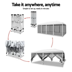 Instahut Gazebo Pop Up Marquee 3x6m Wedding Mesh Side Wall Outdoor Gazebos White -AU Camping Equipment Sales PDBhV1lCuLh3WxEVdaxJe2ick