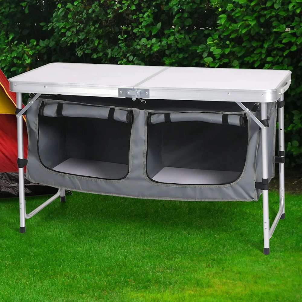 Levede Folding Camping Table Aluminium Portable Picnic Outdoor Storage Organizer 9 Levede Folding Camping Table Aluminium Portable Picnic Outdoor Storage Organizer - Image 7