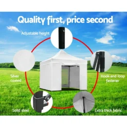 Instahut Gazebo Pop Up Marquee 3x3 Folding Wedding Tent Gazebos Shade White -AU Camping Equipment Sales Pd8ukkMe0KW byya07OO 60Ec