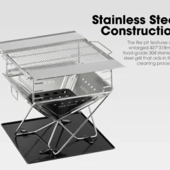 San Hima Portable Fire Pit Large Size Folding Stainless Stell BBQ Grill Outdoor 14 San Hima Portable Fire Pit Large Size Folding Stainless Stell BBQ Grill Outdoor -AU Camping Equipment Sales QfZiGkVM276pfuHNJ1gvxjGS0