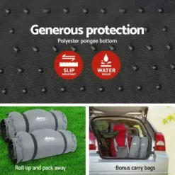 Weisshorn Self Inflating Mattress 10CM Thick Double Camping Sleeping Mat Air Bed Pad Grey Suede Surface -AU Camping Equipment Sales RF9FaCtavyVS80Y1MCRI rp0Q