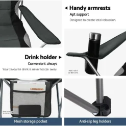 Weisshorn 2X Folding Camping Chairs Arm Chair Portable Outdoor Beach Fishing BBQ -AU Camping Equipment Sales RF Ktz7KpEW59EPmwNkQ6we6Y