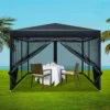 Instahut Gazebo Pop Up Marquee 3x3 Wedding Side Mesh Wall Outdoor Gazebos Black 2 Instahut Gazebo Pop Up Marquee 3x3 Wedding Side Mesh Wall Outdoor Gazebos Black -AU Camping Equipment Sales RGAKdmX3yOSosVJqKn3ISZho