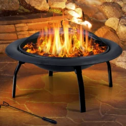 Traderight Group 22" Outdoor Fire Pit BBQ Grill Fireplace Portable Camping Garden Patio Heater -AU Camping Equipment Sales RVHAx4ZEQHM GVezOH D U3R8