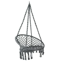 Gardeon Outdoor Swing Hammock Chair Indoor Rope Portable Camping Hammocks Grey