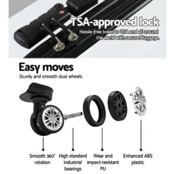 Wanderlite 2pcs Luggage Trolley Set Travel Suitcase TSA Hard Case White -AU Camping Equipment Sales S1unu9LIy gsXTXqP Qa9YoXE