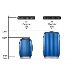 Wanderlite 2pcs Luggage Trolley Sets Travel Suitcase Blue -AU Camping Equipment Sales SK0BOq8bu6TPQns0hlZVKe54w
