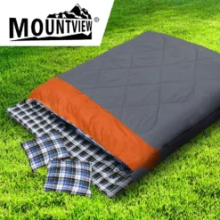 Mountview Double Sleeping Bag Bags Outdoor Camping Hiking Pillow -10℃ Thermal -AU Camping Equipment Sales SLoiPxj05zby5ZVGlpc6UdOwA