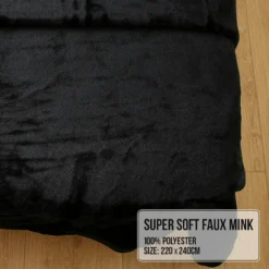 Laura Hill Faux Mink Blanket 800GSM Heavy Double-Sided - Black -AU Camping Equipment Sales SYQMXDLyjC0nNZYAUgzgoZAuY