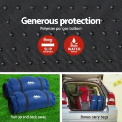 Weisshorn Self Inflating Mattress 10CM Thick Double Camping Sleeping Mat Air Bed Navy Suede Surface -AU Camping Equipment Sales TYMyqcDqa4DcHVrp G6kjts1Q