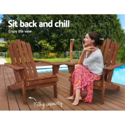 Gardeon Outdoor Chairs Sun Lounge Beach Adirondack Patio Garden - Brown -AU Camping Equipment Sales TxwvsLtE9EGuqTmrXEGbxENKM