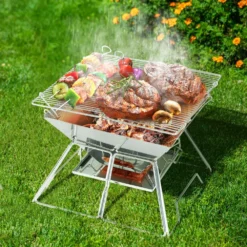 Grillz Camping Fire Pit BBQ 2-in-1 Grill Smoker Outdoor Portable Stainless Steel -AU Camping Equipment Sales UHDYKIp5UnI2j5kfFrOytqTHM