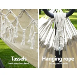 Gardeon Hanging Hammock Swing Bed Tassel Camping Outdoor Chair Cotton Cream -AU Camping Equipment Sales ULaGcc1uFeqX7EfVtRnLV0aZY