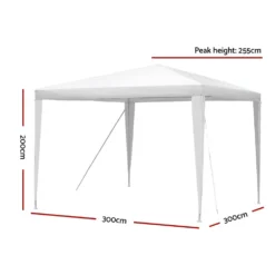 Instahut Wedding Gazebo Outdoor Marquee Party Tent Event Canopy Camping 3x3 White -AU Camping Equipment Sales URD0K1OqI4 tH159x3u W2Mw