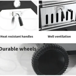 Traderight Group 3in1 Pizza Oven Charcoal BBQ Grill Steel Smoker Outdoor Portable Barbecue Camp -AU Camping Equipment Sales UgrtyrjexvLJZ7kj kSP Pz4