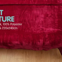 Laura Hill 600GSM Faux Mink Blanket Double-Sided Queen Size - Wine Red -AU Camping Equipment Sales V KcUdmYle bQZNfhZlv6aJOI