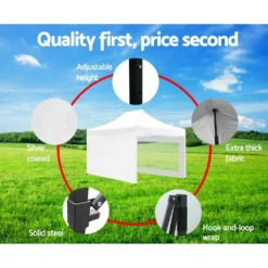 Instahut Gazebo Pop Up Marquee 3x4.5 Folding Wedding Tent Gazebos Shade White -AU Camping Equipment Sales WHiE2Gw6beaxwL9jfj5 RX9q4