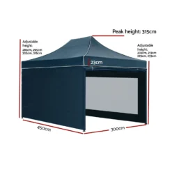Instahut Gazebo Pop Up Marquee 3x4.5 Folding Wedding Tent Gazebos Shade Navy -AU Camping Equipment Sales XK1VsmdukQnJBiPifbDyWNS I