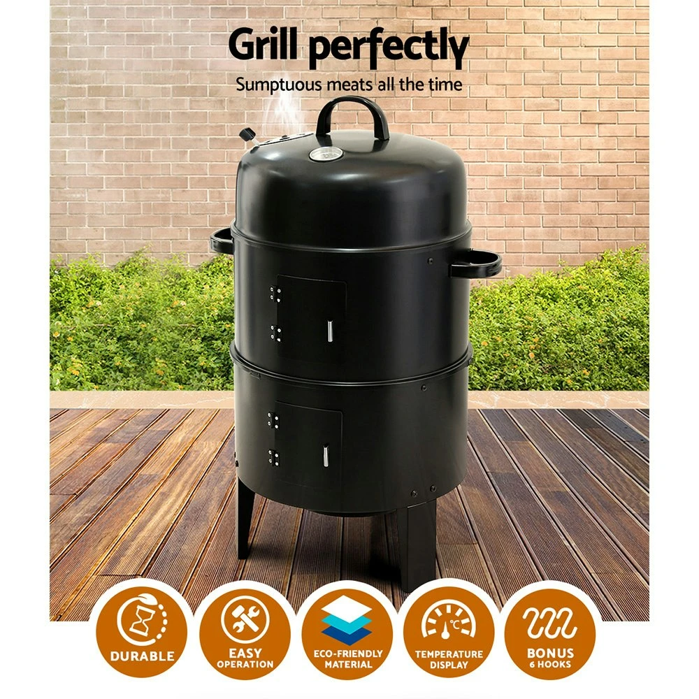 Grillz Outdoor BBQ Grill Smoker Charcoal 3in1 Thermometer Portable Camping Cook 6 Grillz Outdoor BBQ Grill Smoker Charcoal 3in1 Thermometer Portable Camping Cook - Image 4