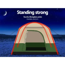 Weisshorn Family Camping Tent 4 Person Hiking Beach Tents Canvas Ripstop Green -AU Camping Equipment Sales YZ6lB7hp3N ZkOg8HVTVi970