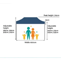 Instahut Gazebo Pop Up Marquee 3x6 Outdoor Tent Folding Wedding Gazebos Navy -AU Camping Equipment Sales ZkDGjiNK31j8 pgrJcJS2Ee8w