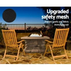 Grillz Fire Pit Outdoor Table Charcoal Garden Fireplace Backyard Firepit Heater -AU Camping Equipment Sales aCwSqCqLaaD0s3lrY6BeWF4nY