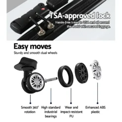 Wanderlite 3pcs Luggage Trolley Set Travel Suitcase TSA Hard Case White -AU Camping Equipment Sales aWrPnff14cawuWqHvid3d3Ih8