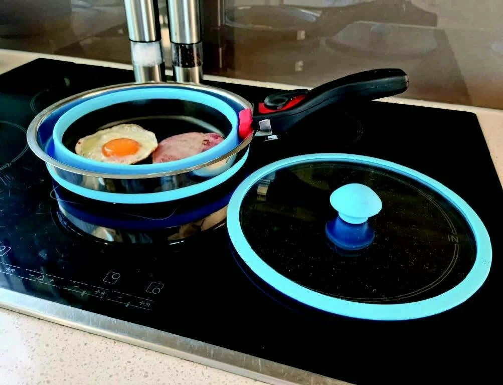 Non Stick Collapsible Silicone Pots Set Of 3 6 Non Stick Collapsible Silicone Pots Set Of 3 - Image 4