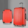 Wanderlite 2pc Luggage Trolley Suitcase Sets Travel TSA Hard Case Red