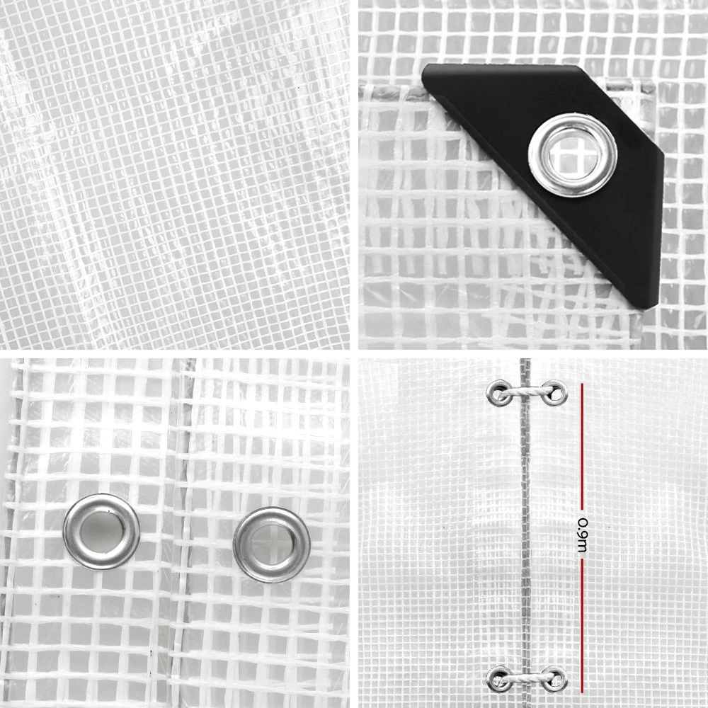 Instahut 4x7m Tarp Camping Tarps Poly Tarpaulin Heavy Duty Cover 135gsm Clear 5 Instahut 4x7m Tarp Camping Tarps Poly Tarpaulin Heavy Duty Cover 135gsm Clear - Image 3