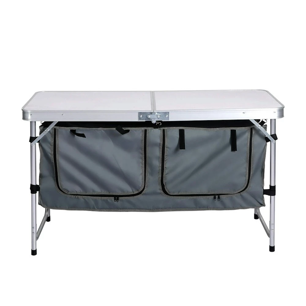 Levede Folding Camping Table Aluminium Portable Picnic Outdoor Storage Organizer 4 Levede Folding Camping Table Aluminium Portable Picnic Outdoor Storage Organizer - Image 2
