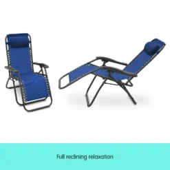 Zero Gravity Reclining Deck Chair - Blue -AU Camping Equipment Sales beEYX2P kapRd3 D6Ed05HeIU