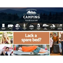 Weisshorn Self Inflating Mattress 10CM Thick Double Camping Sleeping Mat Air Bed Coffee Suede Surface -AU Camping Equipment Sales cREqUgvr7GRIqFvPTscUIIN8