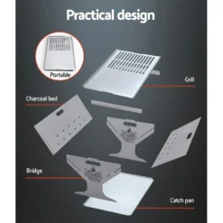 Grillz Portable Fire Pit BBQ Outdoor Charcoal Heater -AU Camping Equipment Sales cooxvujVmGFwAwoIzccI8bieA