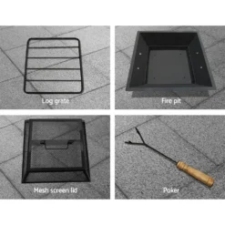 Grillz Fire Pit Table Stone Base Outdoor Patio BBQ Grill Wood Fireplace Heater -AU Camping Equipment Sales dMV 0N7PzGiIKNMXdSvceCRg