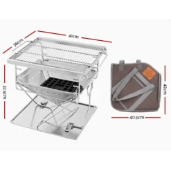 Grillz Camping Fire Pit BBQ Portable Folding Stainless Steel Stove Outdoor Pits -AU Camping Equipment Sales dQ60crrn1 meOTc xP4kREN2U