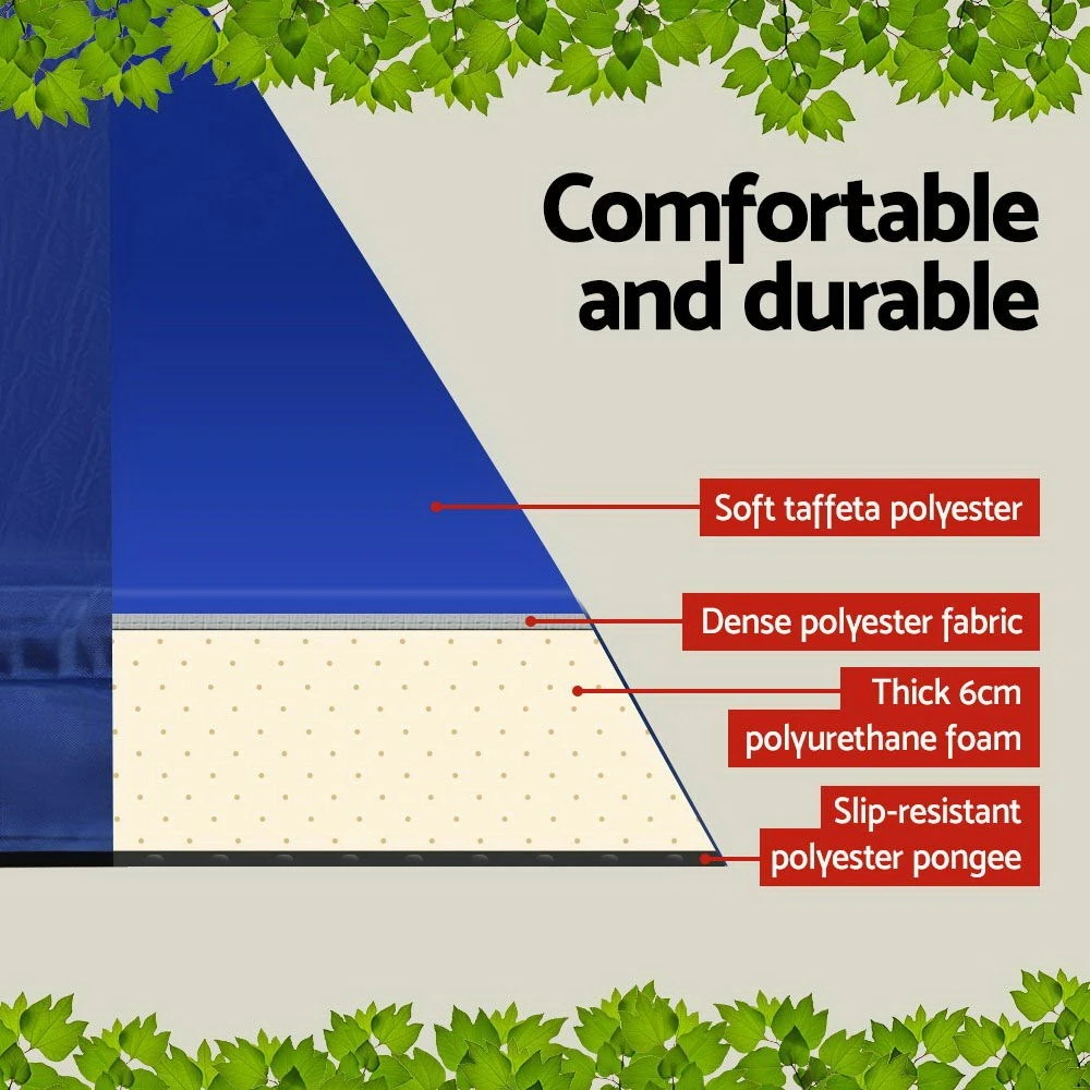 Weisshorn Self Inflating Mattress 6CM Thick Single Camping Sleeping Mat Air Bed Pad Navy 6 Weisshorn Self Inflating Mattress 6CM Thick Single Camping Sleeping Mat Air Bed Pad Navy - Image 4