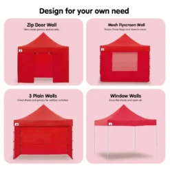 Gazebo Tent Marquee 3x3 PopUp Outdoor Wallaroo Red -AU Camping Equipment Sales e8l0n5KpkHVHGDHPOIaI03nDw