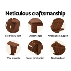 Gardeon Outdoor Chairs Sun Lounge Beach Adirondack Patio Garden - Brown -AU Camping Equipment Sales eXr5ogn O4heoyTDV9gpZUD E