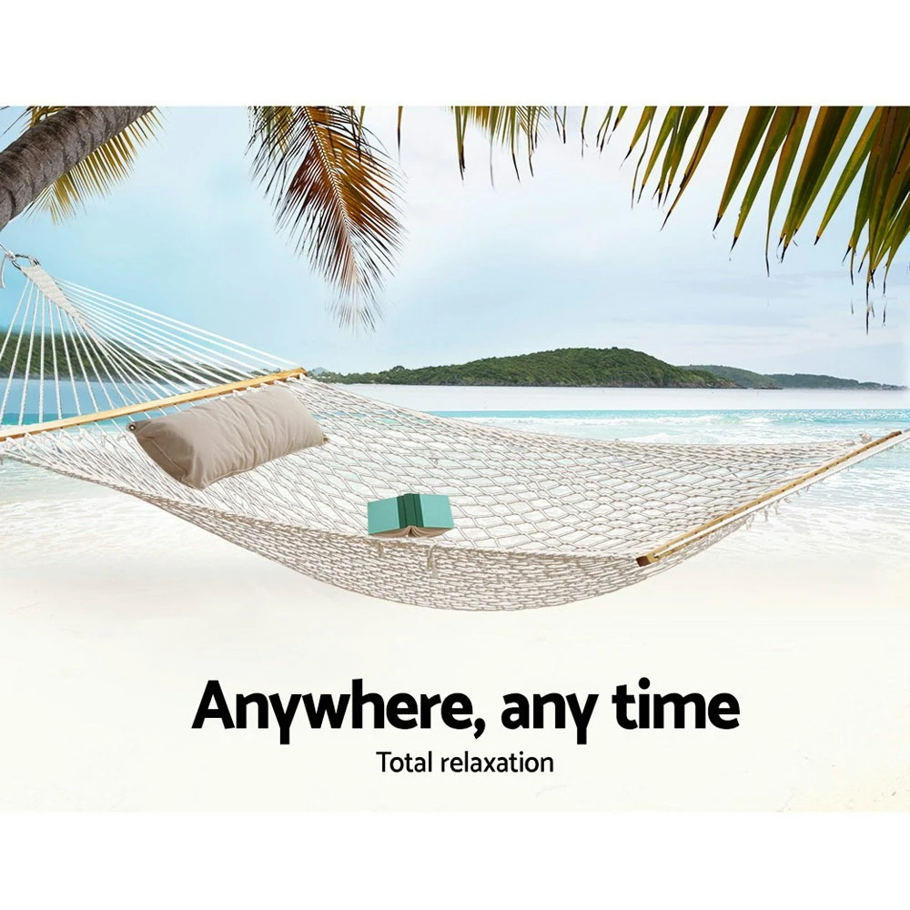 Gardeon Hammock Chair Swing Bed Outdoor Camping Hammocks Double 2 Person Seat Mesh 8 Gardeon Hammock Chair Swing Bed Outdoor Camping Hammocks Double 2 Person Seat Mesh - Image 6