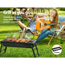 Grillz Charcoal BBQ Grill Smoker Portable Barbecue Outdoor Foldable Camping -AU Camping Equipment Sales eoIDQNIDZsbpCIlqINd089hW0