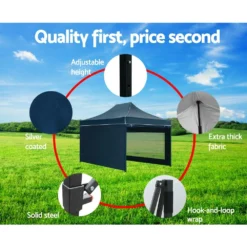Instahut Gazebo Pop Up Marquee 3x4.5 Folding Wedding Tent Gazebos Shade Navy -AU Camping Equipment Sales fL3qr2 j9ltqiGogfZh9aiIh8