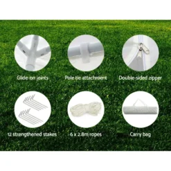 Instahut Gazebo 3x6 Outdoor Marquee Side Wall Party Wedding Tent Camping White -AU Camping Equipment Sales fPaQl v6DvV3Wawl 9Hizlygg