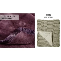 Laura Hill 600GSM Large Double-Sided Faux Mink Blanket - Purple -AU Camping Equipment Sales fRIEd ww3mN B74VZEVDg28hQ