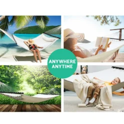 Gardeon Swing Double Hammock Bed W/ Hanging Kit Camping 2 Person Outdoor Chair -AU Camping Equipment Sales fZJBorsIirr4nvrxdmSNSkBxg