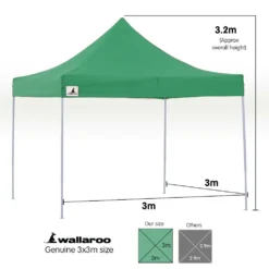 Gazebo Tent Marquee 3x3 PopUp Outdoor Wallaroo - Green 17 Gazebo Tent Marquee 3x3 PopUp Outdoor Wallaroo - Green -AU Camping Equipment Sales gOYl8FMfC6i0zfca9ce1hwsEY