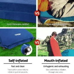 Weisshorn Self Inflating Mattress 10CM Thick Single Camping Sleeping Mat Air Bed Pad Navy -AU Camping Equipment Sales gYhINxTb2e BFlP7fMQ5NPOJw