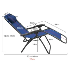 Zero Gravity Reclining Deck Chair - Blue -AU Camping Equipment Sales gm8QcLYOFDhRrTBC5XWGHk5oA